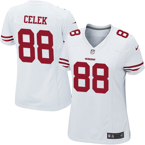 Women's Game Garrett Celek Nike Jersey White Road - #88 NFL San Francisco 49ers
